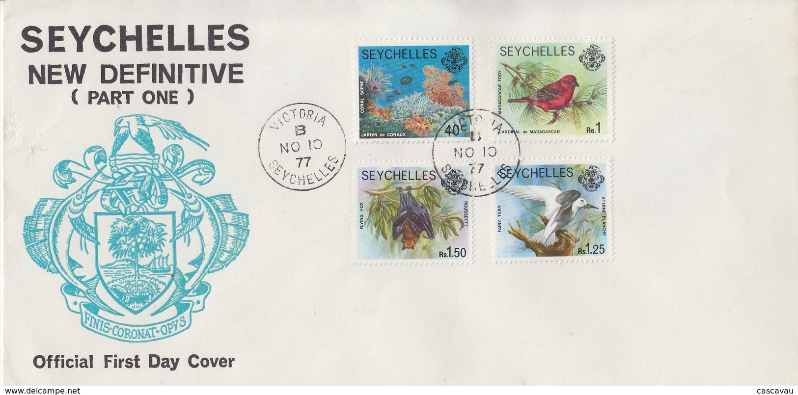 Enveloppe  FDC   1er  Jour    SEYCHELLES   Faune  Et   Flore   1977 - Seychelles (1976-...)
