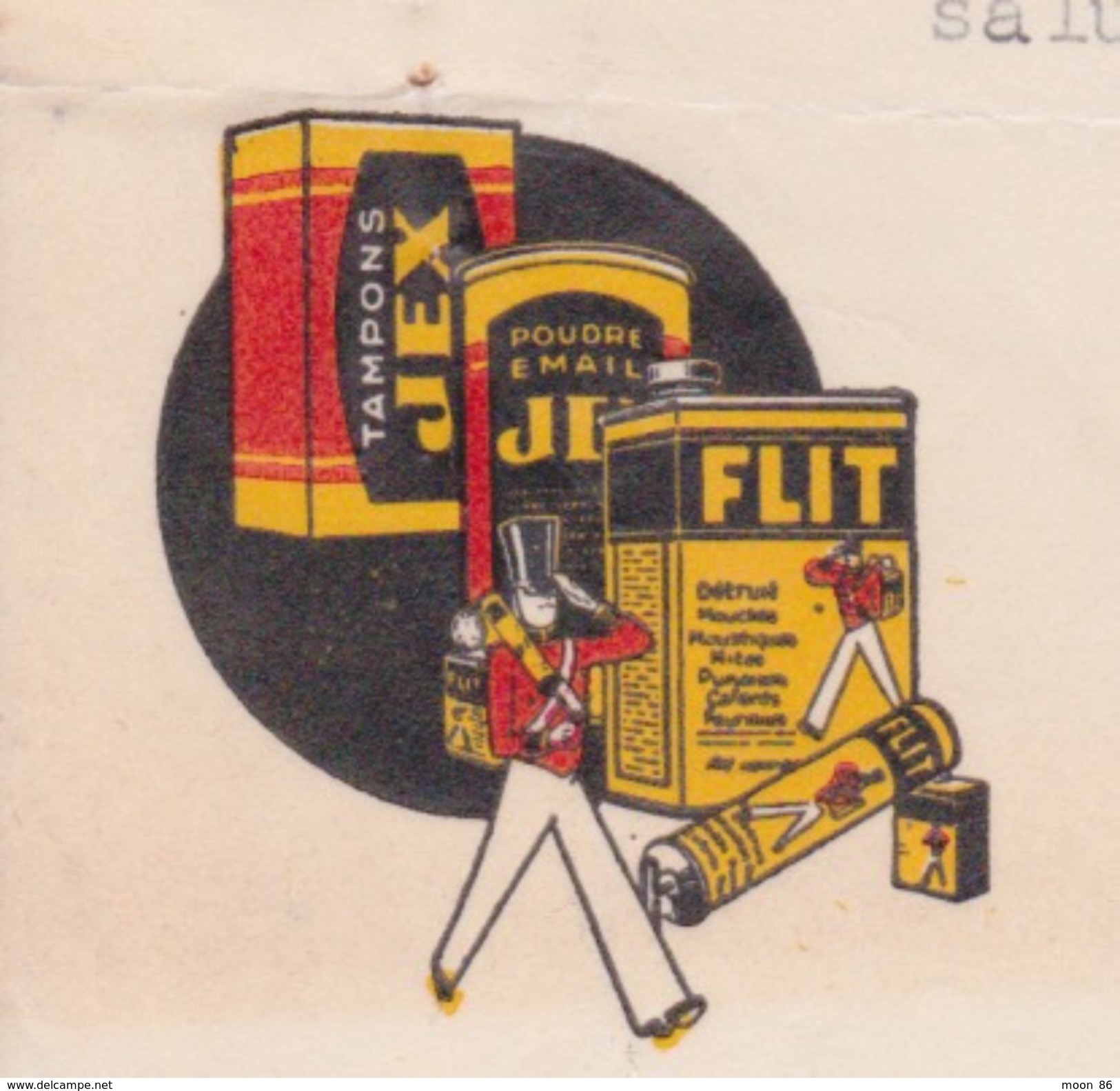 FACTURE - TAMPON JEX FLIT  POUDRE EMAIL - 1941 - DEPOT EXCLUSIF POUR LA FRANCE - Droguerie & Parfumerie