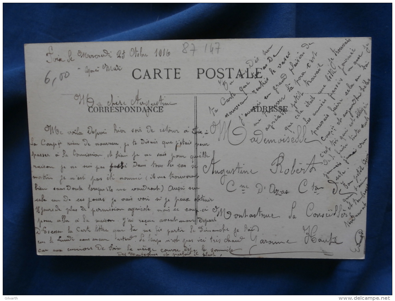 Limoges  Central Hotel Et Petit Lycée - Animée - N° 273 - Circulée 1916 - R147 - Limoges