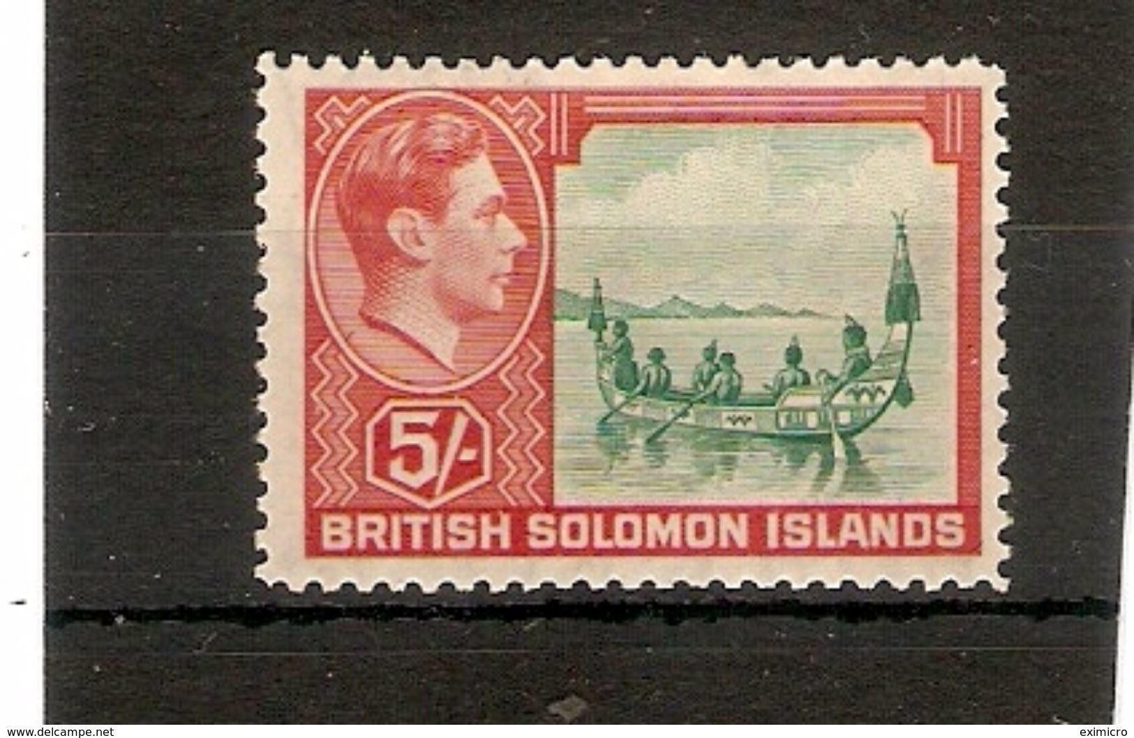 BRITISH SOLOMON ISLANDS 1939 5s SG 71 MOUNTED MINT Cat £32 - Iles Salomon (...-1978)