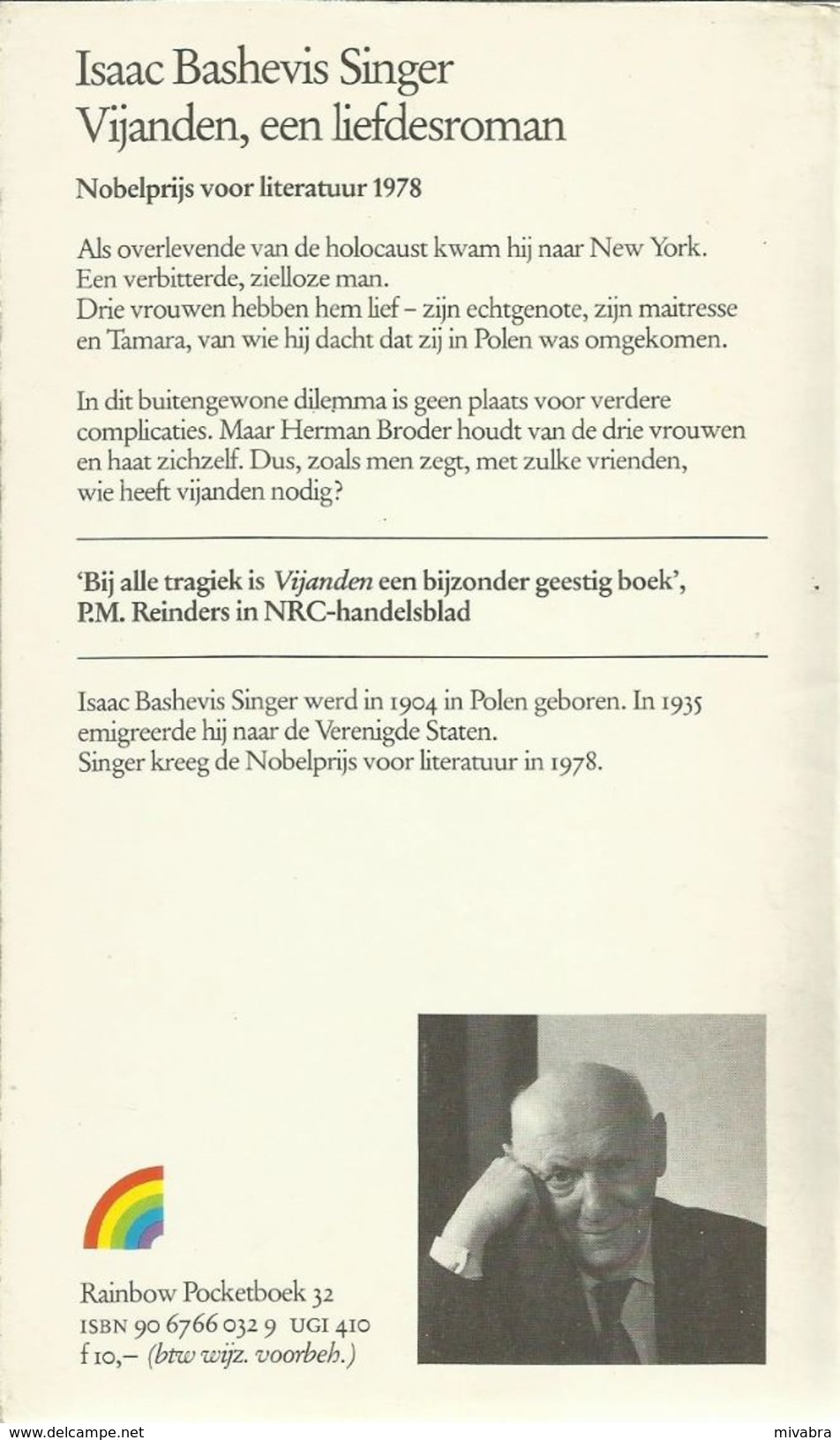 VIJANDEN , EEN LIEFDESROMAN - ISAAC BASHEVIS SINGER ( NOBELPRIJS LITERATUUR 1978 ) - RAINBOW POCKET 32 - Literatuur