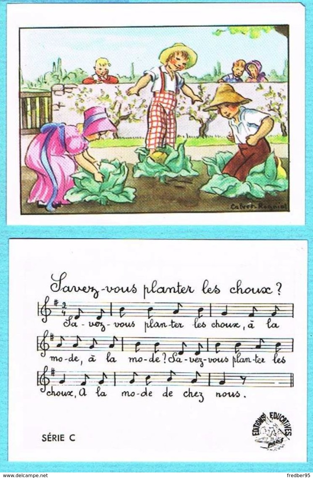 IMAGE BON POINT ECOLE - EDITIONS ÉDUCATIVES SÉRIE C - CHANSON INFANTILE - PLANTER LES CHOUX  - CALVET-ROGNIAT - Other & Unclassified