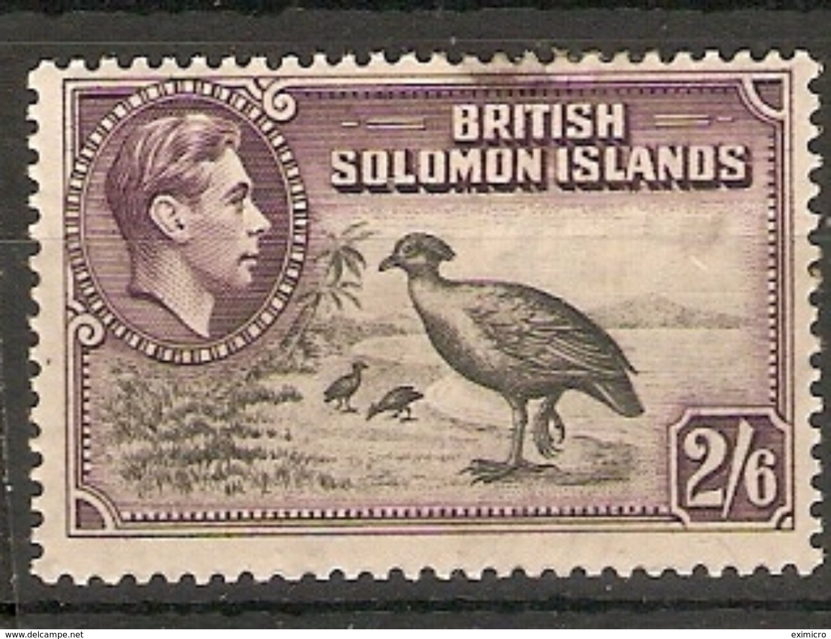 BRITISH SOLOMON ISLANDS 1939 2s 6d SG 70 MOUNTED MINT Cat £32 - British Solomon Islands (...-1978)