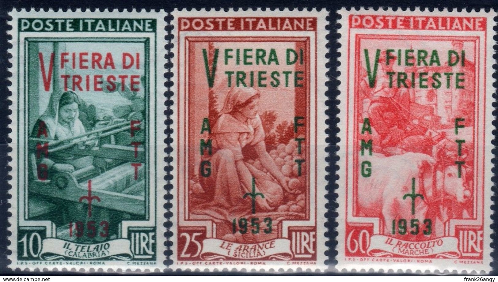 TRIESTE A - 1953 Italia Al Lavoro Sopr. 5°Fiera Di Trieste  Sass. 178/80 Serie Cpl. 3v. Nuovi** - Nuovi