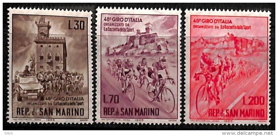 NB- Saint-Marin 1965 - N° 642/44, Giro D'Italie, SC, Sports, Cyclisme - Ciclismo