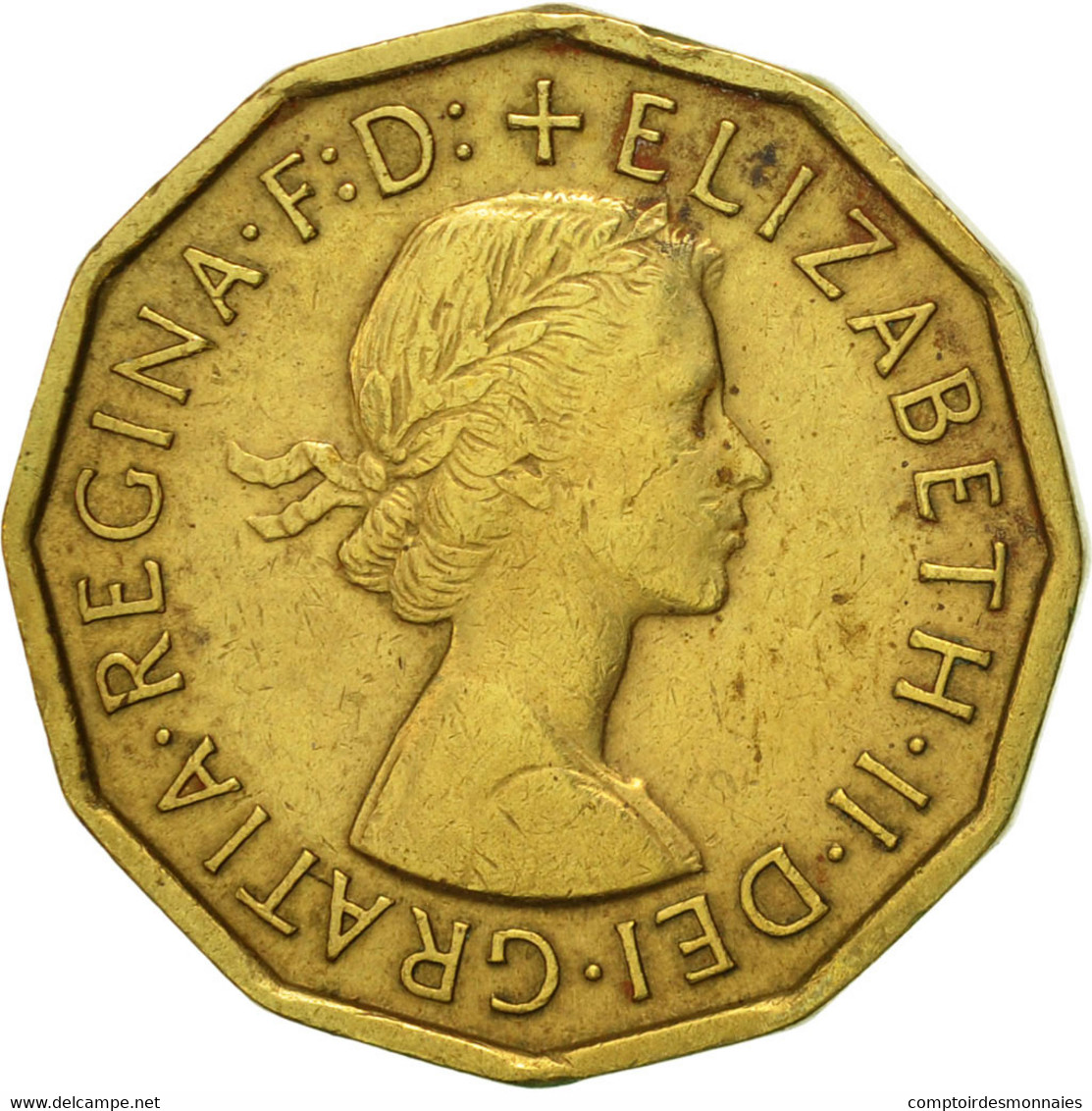 Monnaie, Grande-Bretagne, Elizabeth II, 3 Pence, 1964, TTB+, Nickel-brass - F. 3 Pence