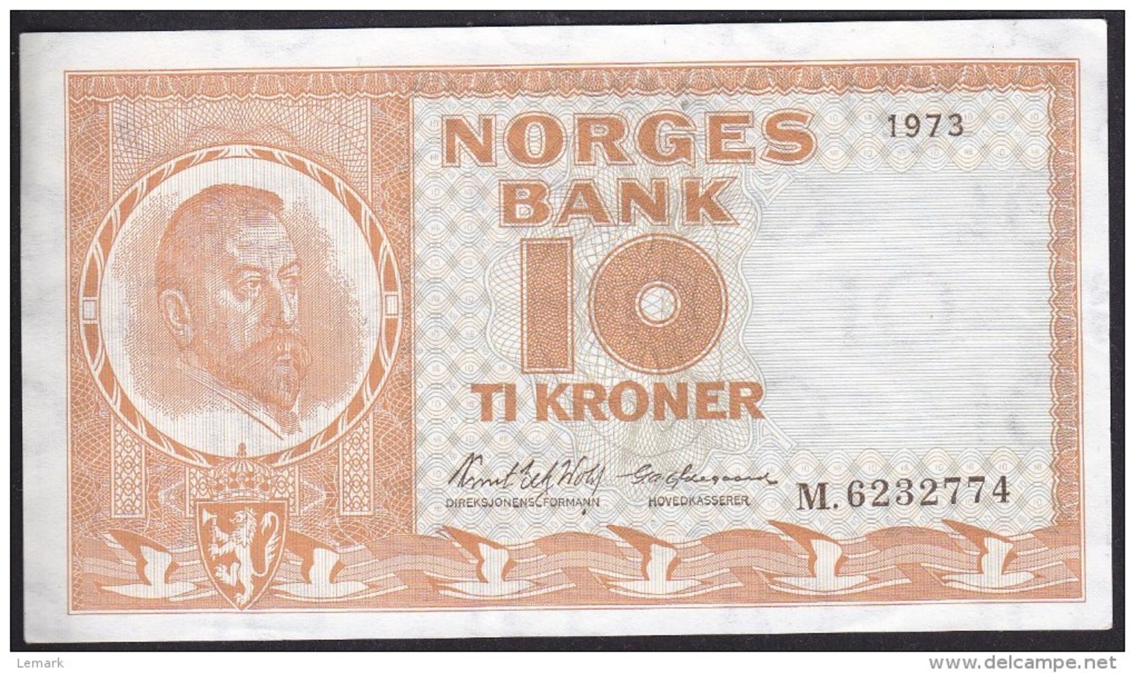 Norway 10 Kronen 1973 P31f  XF+ - Norwegen