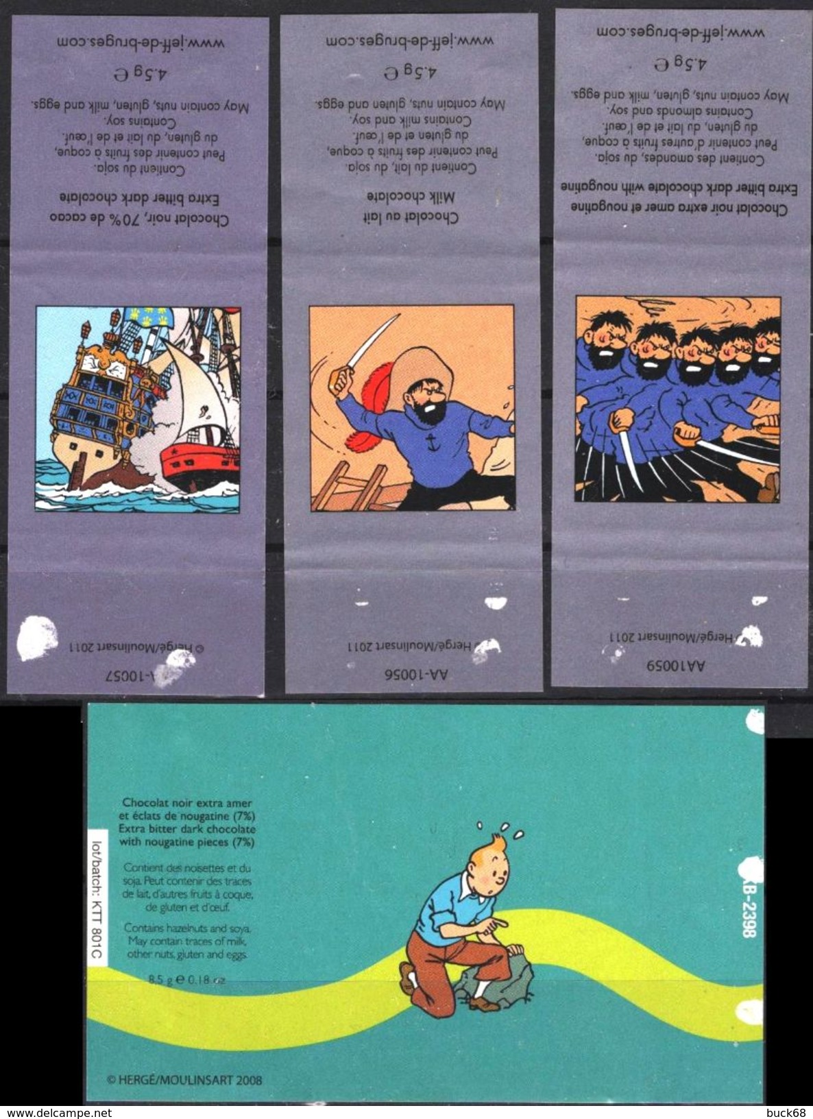 ⭐ Emballage Chocolat JEFF DE BRUGES Illustrations TINTIN Kuifje HERGE / MOULINSART ⭐ - People