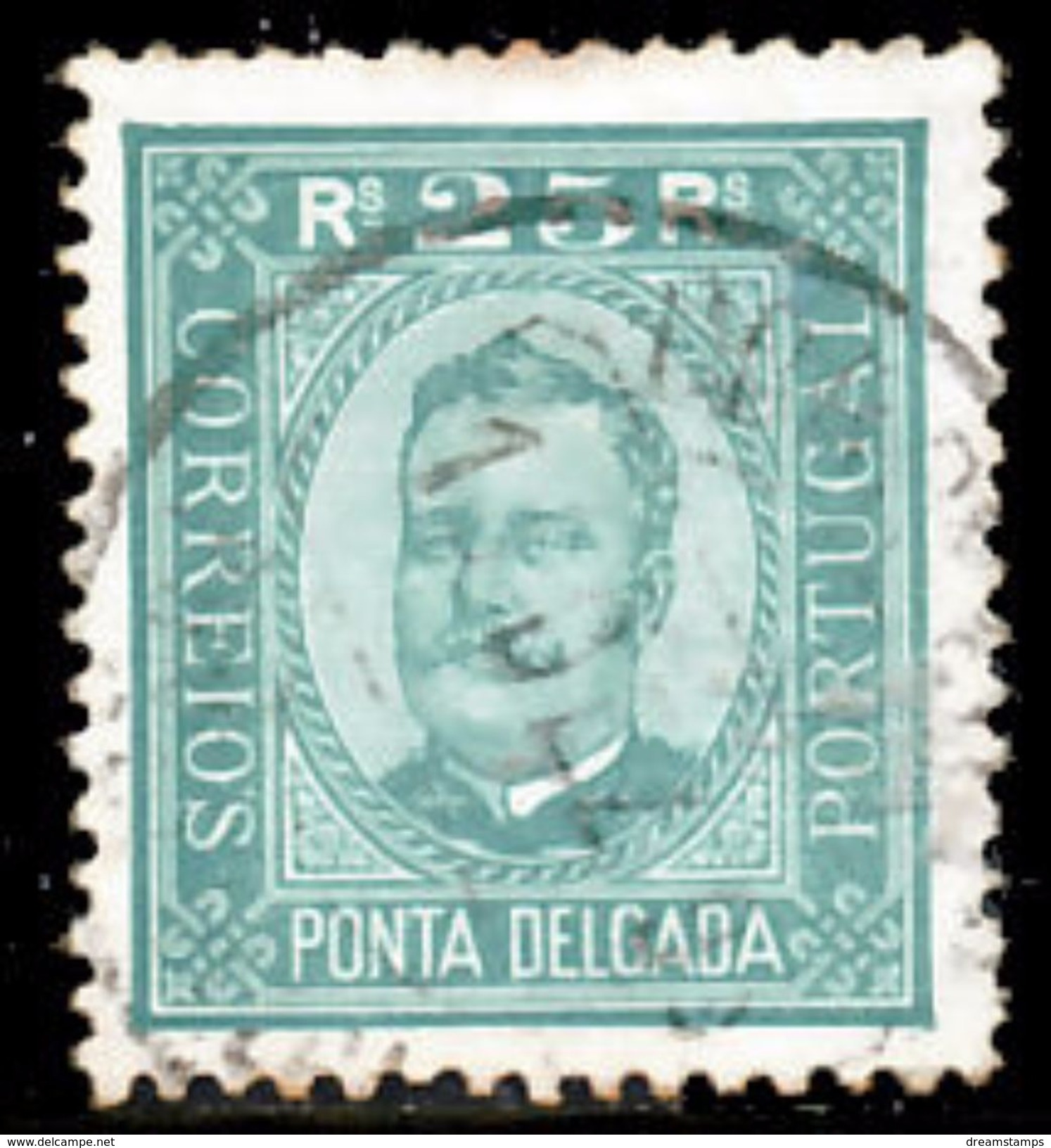 !										■■■■■ds■■ P.Delgada 1892 AF#05ø King Carlos Neto 25 Réis 12,5 (x9991) Ponta Delgada Azores - Ponta Delgada