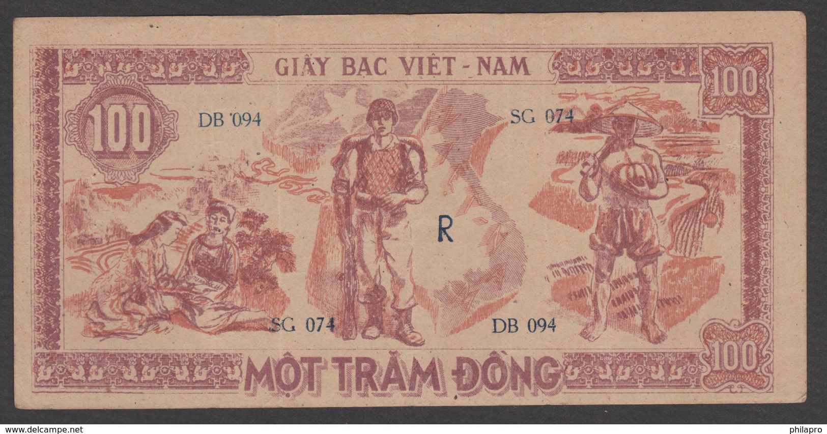 North VIETNAM   BANKNOTE  100d  HOCHIMINH   Note N°DB094 SG074   FINE - Vietnam