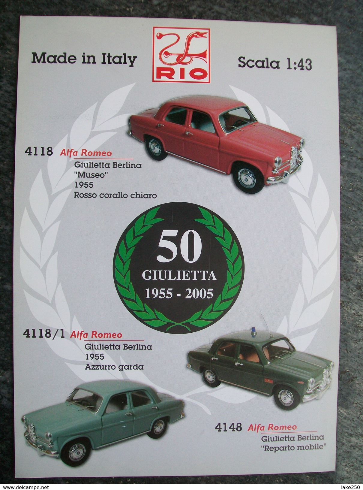 PIEGHEVOLE  RIO  AUTOMODELLI IN SCALA 1/43   ALFA ROMEO  PERFETTO - Italie