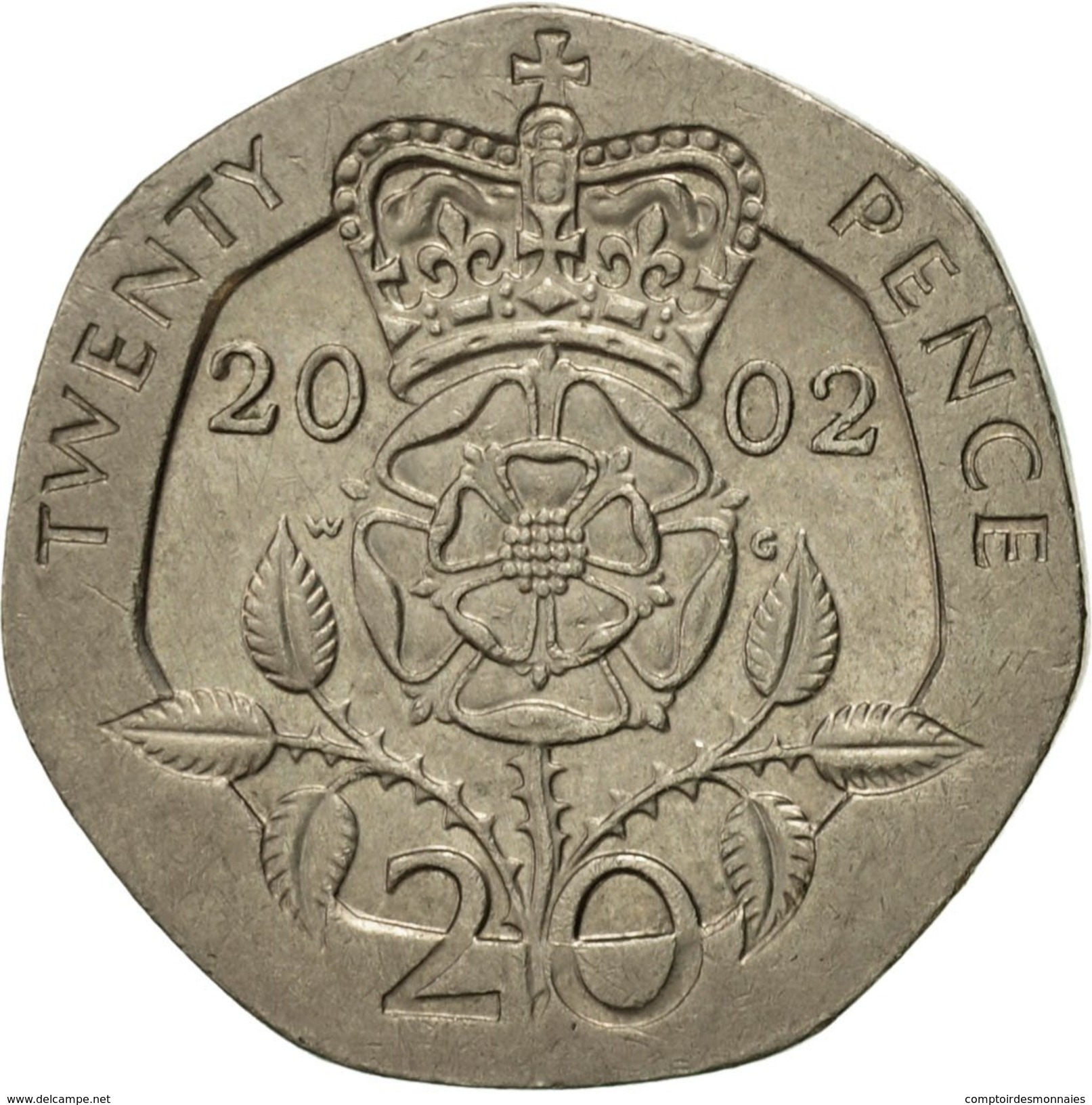 Grande-Bretagne, Elizabeth II, 20 Pence, 2002, TTB, Copper-nickel, KM:990 - 20 Pence