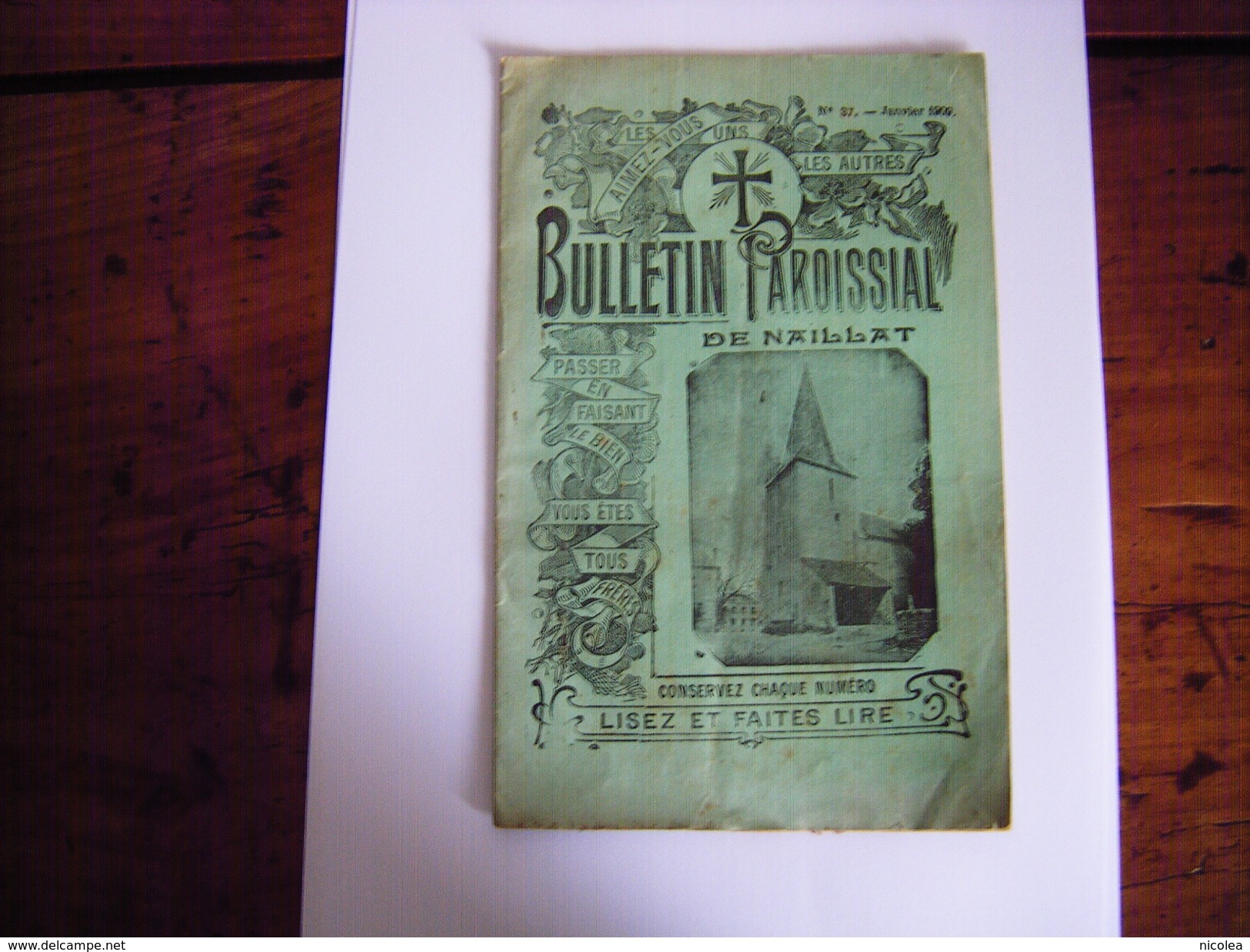 23 - CREUSE- NAILLAT - BULLETIN PAROISSIAL JANVIER 1909 - Limousin