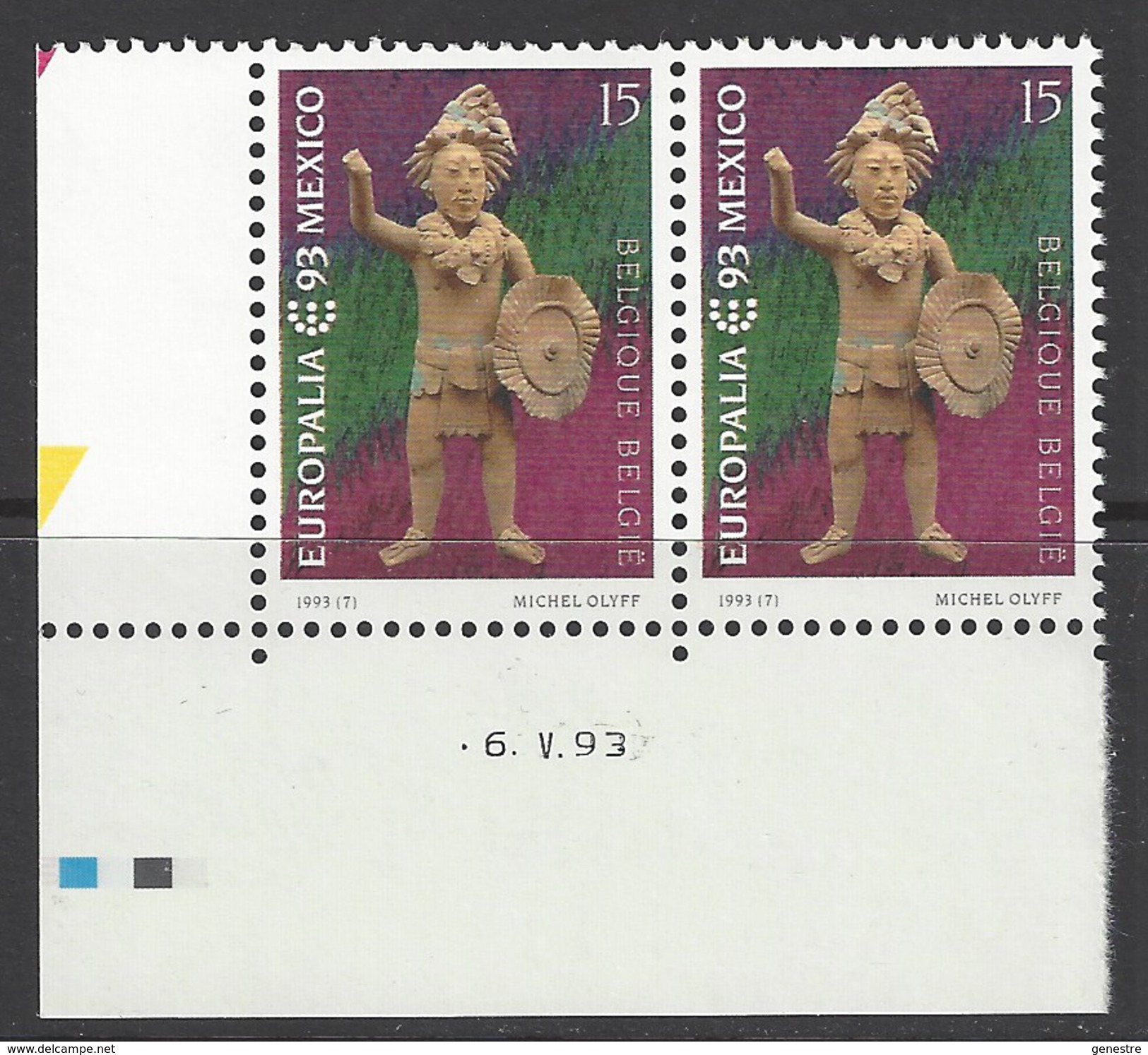 Belgique COB 2508 ** (MNH) - Date -6.V.93 - Hoekdatums