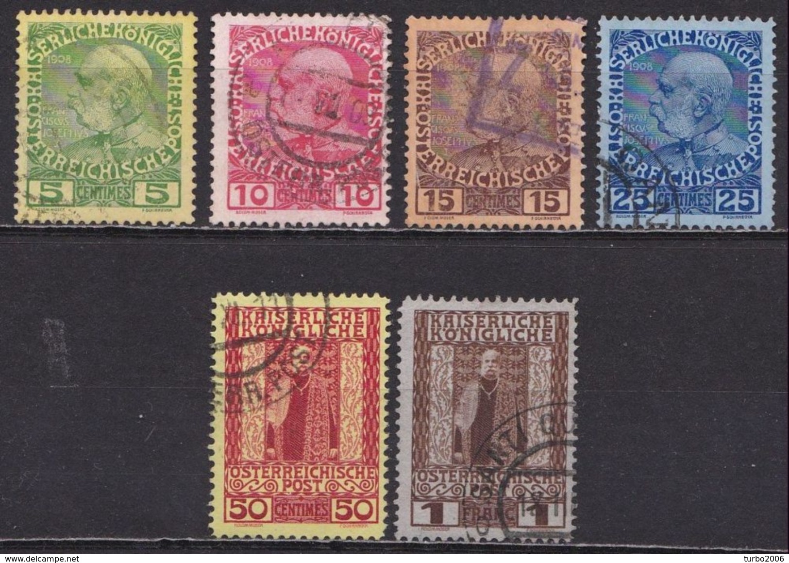 CRETE 1908-14 Austrian Office Stamps Of 1908  Glossy Paper Used Set  Vl.17 / 22 - Kreta