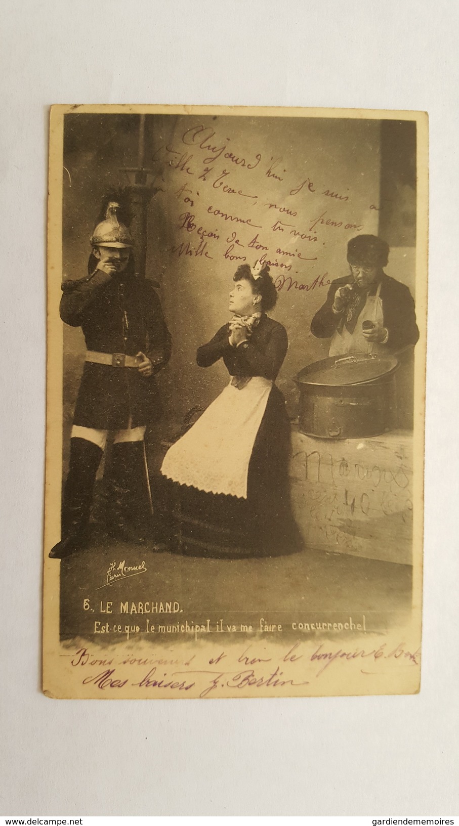 Photographe - Henri Manuel - Le Marchand - Pompier - Vendeur De Marrons - Autres & Non Classés