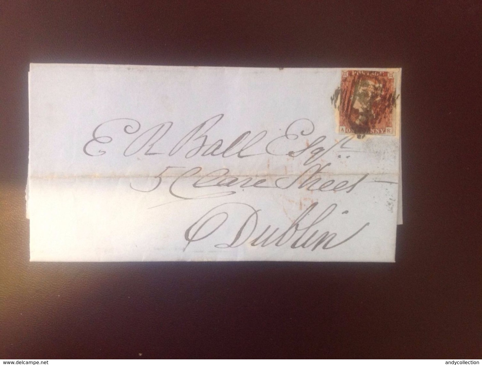 Great Britain 1841 1d Red SG8 On Waterford-Dublin Cover - Covers & Documents