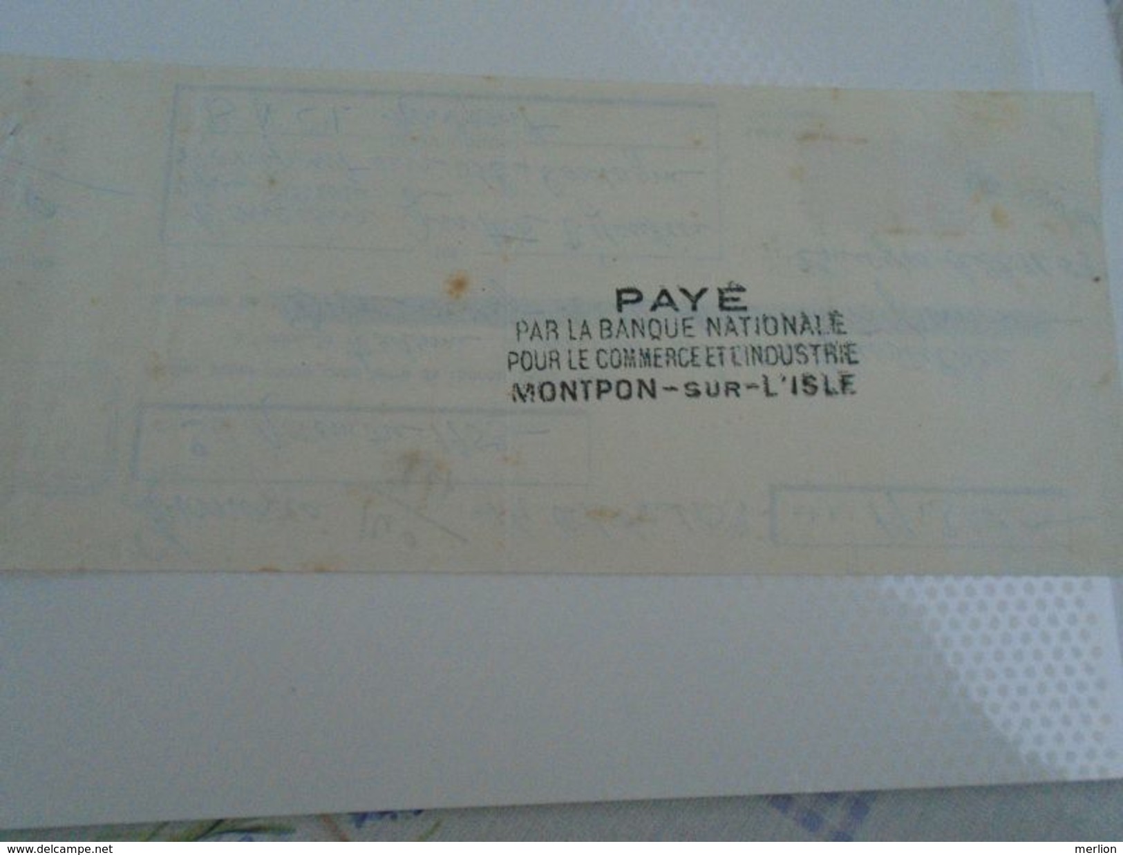 AD038.11 Emaux D'Art M.Gombert  LIMOGES  BPF 19300 - Timbre Tax 5 Francs  1953  MONTPON-sur-L'ISLE - Chèques & Chèques De Voyage