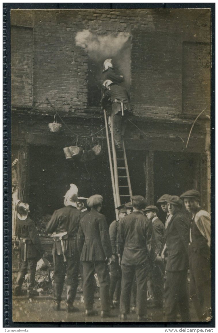 Kent W. Naylar's Real Photograph 'Eastgate Series' Rochester Postcard. Fireman Fire Disaster Chatham - Rochester