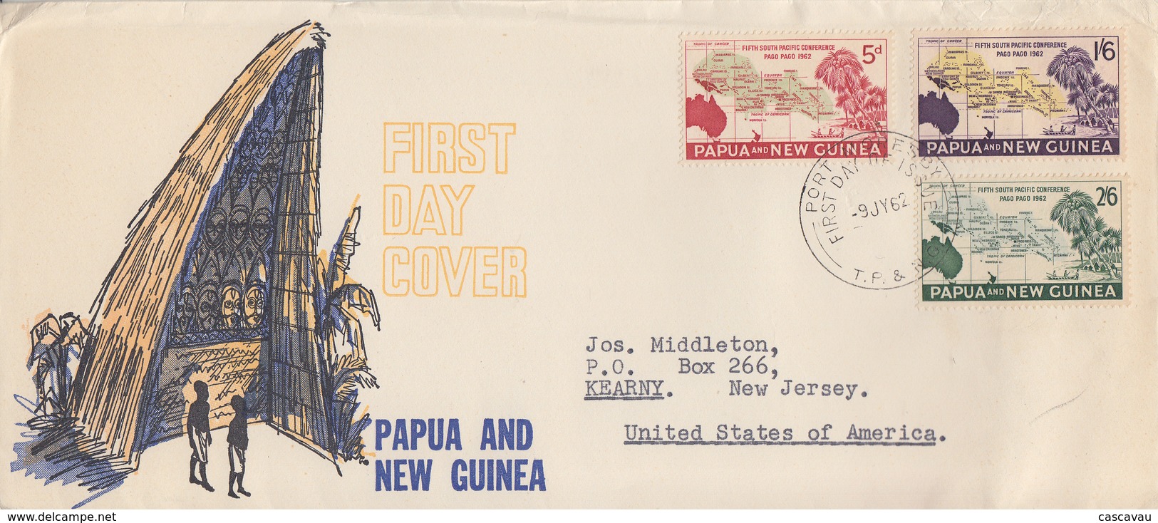 Carte Maximum 1er Jour   PAPOUASIE   NOUVELLE  GUINEE    5éme  Conférence   Du   Pacific - Sud    1962 - Papouasie-Nouvelle-Guinée