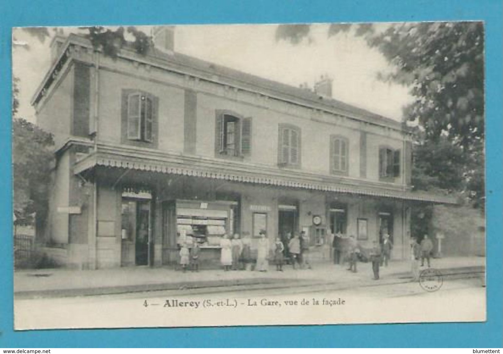 CPA 4 - Chemin De Fer La Gare Vue De La Façade ALLEREY 71 - Autres & Non Classés