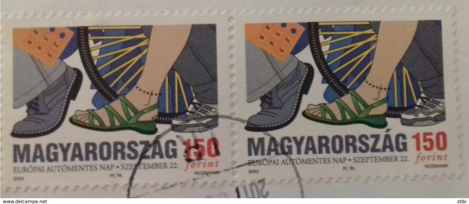 HUNGARY - STAMPS - EUROPEAN CAR FREE DAY - Usado