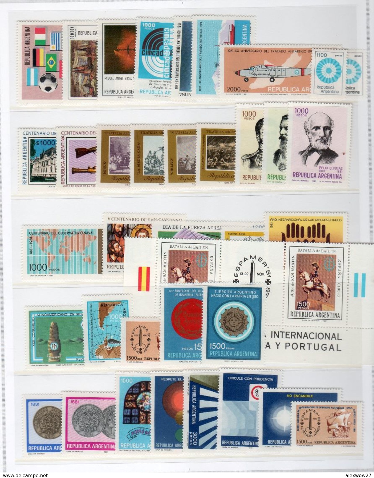 Argentina 1981 -- Annata Completa /Years Complete -- **MNH /VF - Années Complètes