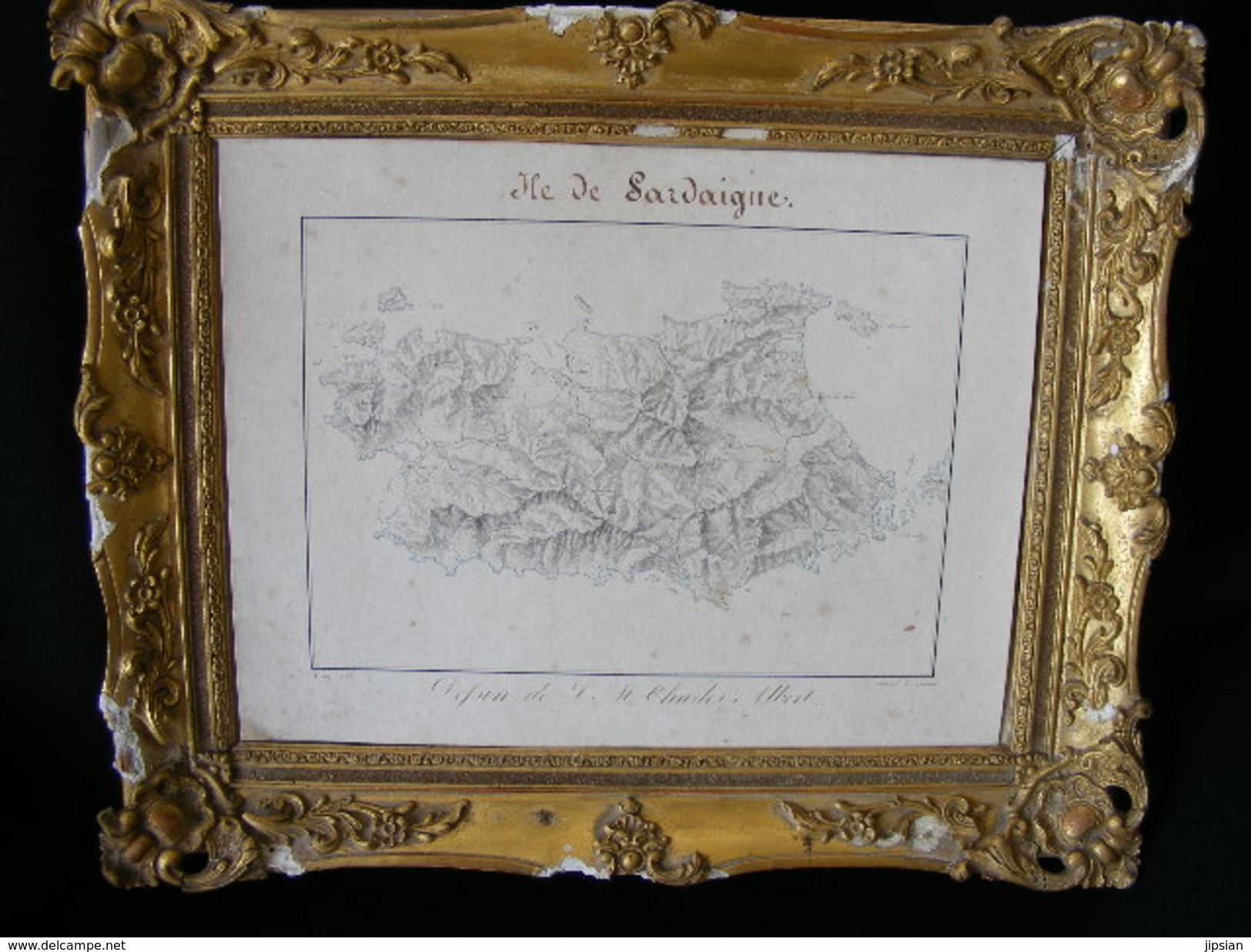 Carte Manuscrite Originale Sardaigne 1820 Réalisée Par Charles Albert De Savoie Futur Roi De Sardaigne Et Duc De Savoie - Documents Historiques