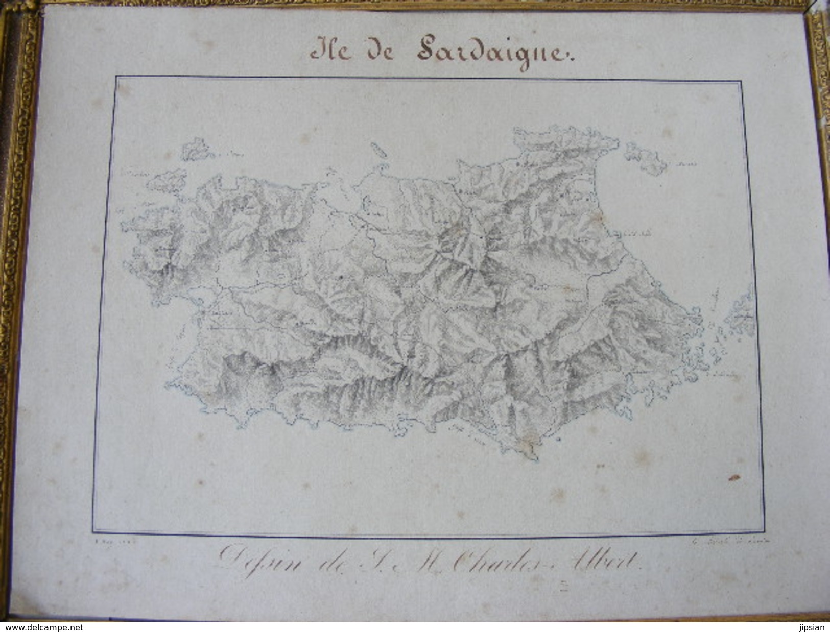 Carte Manuscrite Originale Sardaigne 1820 Réalisée Par Charles Albert De Savoie Futur Roi De Sardaigne Et Duc De Savoie - Documents Historiques