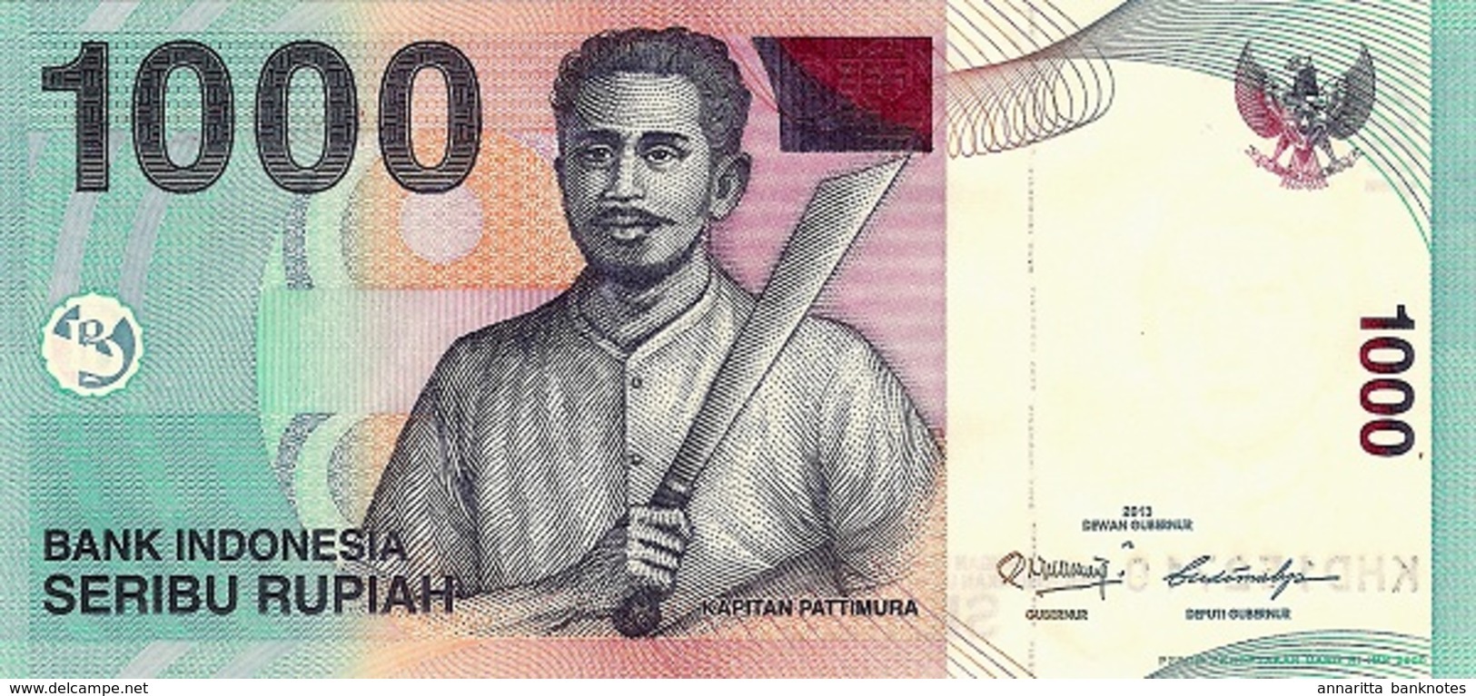 INDONESIA 1000 RUPIAH 2013 (2000) P-141m UNC  [ID597m] - Indonesia