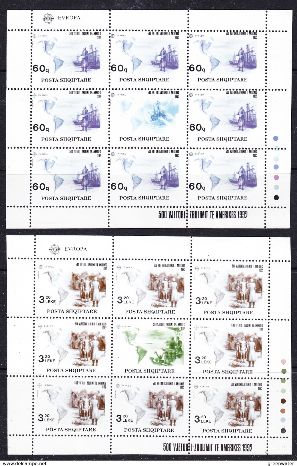 Europa Cept 1992 Albania 2v Sheetlets ** Mnh (36684) ROCK BOTTOM PRICE - 1992