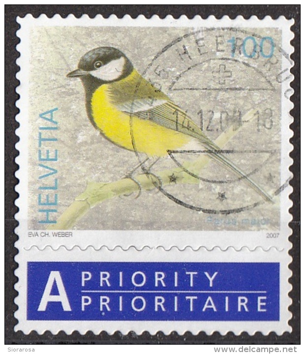 1274 Svizzera 2008 Uccelli Birds Parus Major Cinciallegra Helvetia Switzerland Used - Spatzen