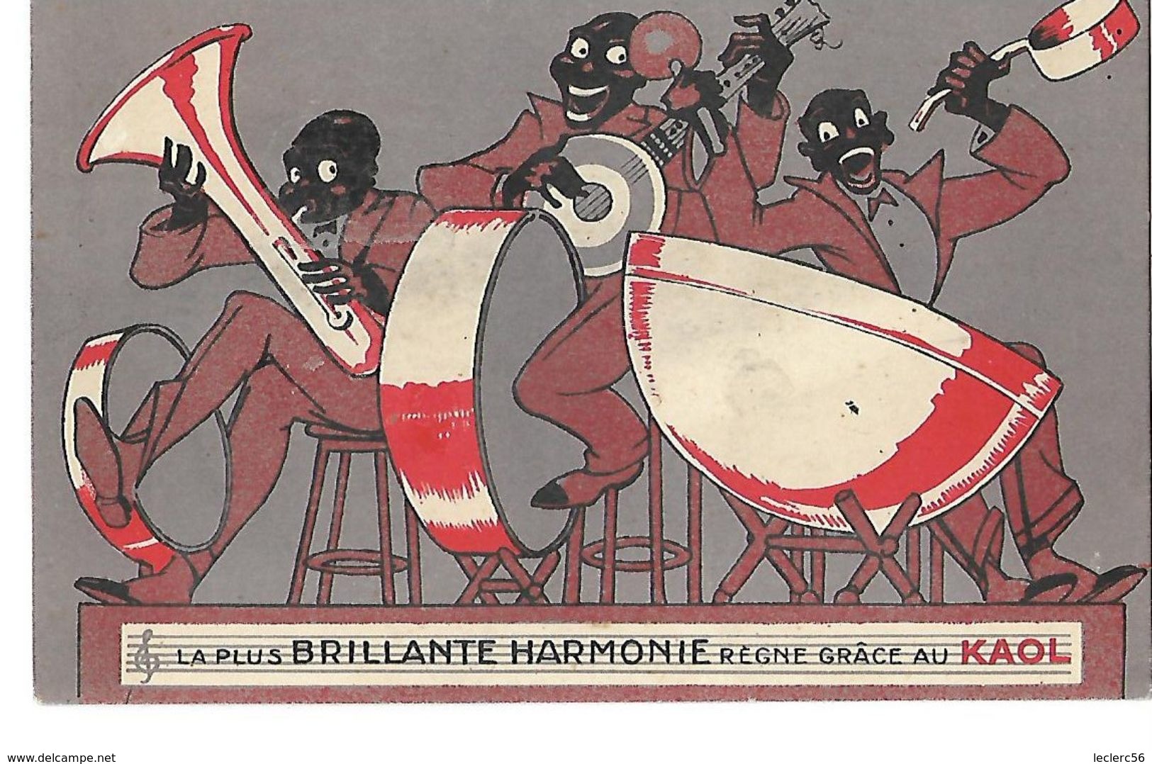 CPA PUBLICITE KAOL DESSIN ORCHESTRE NOIR JAZZ - Publicité