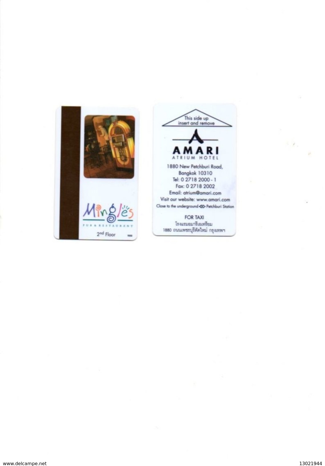 TAILANDIA   KEY HOTEL Amari Atrium Hotel Bangkok - Hotel Keycards