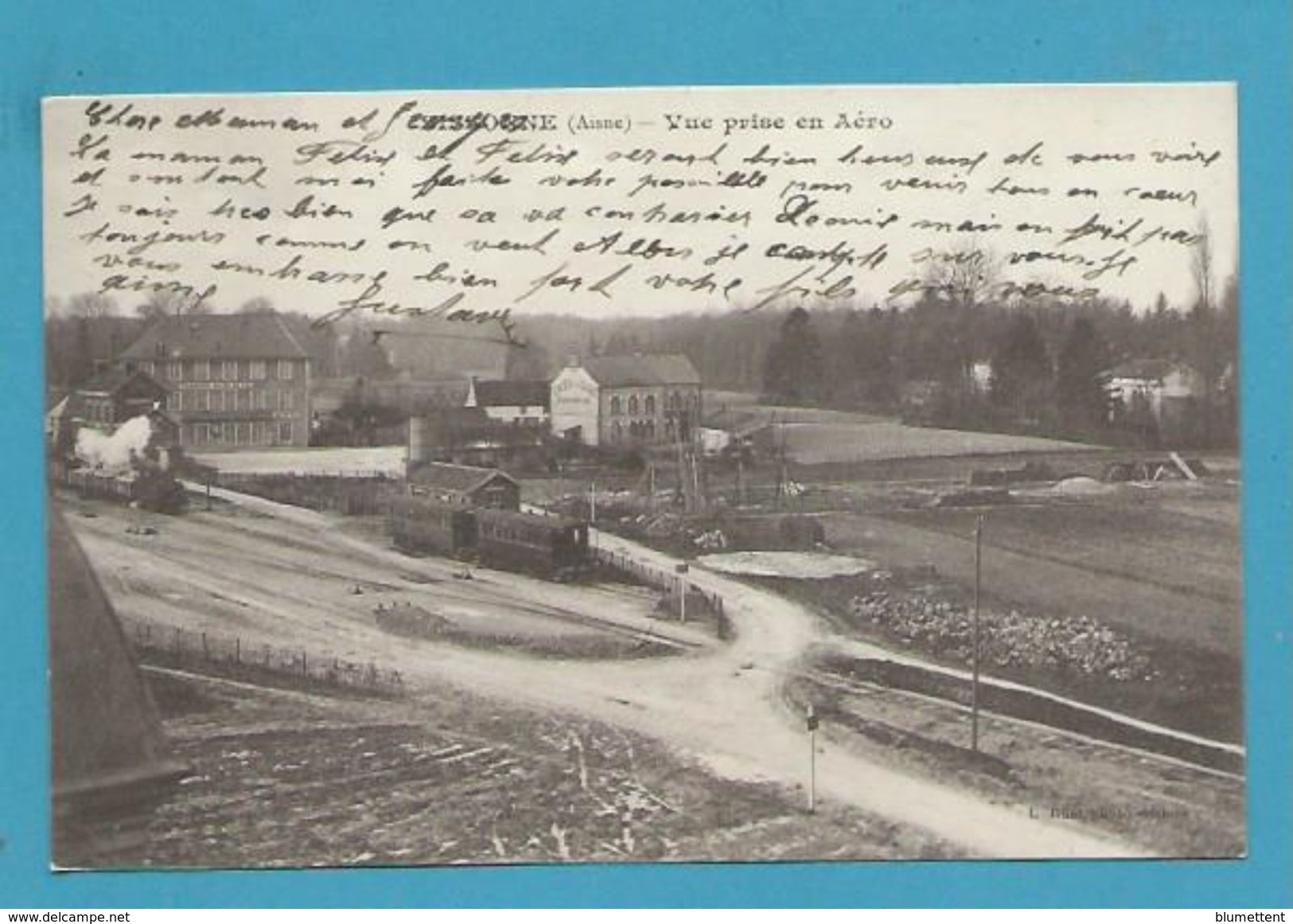 CPA Chemin De Fer Vue Prise En Aéro Train En Gare De SISSONNE 02 - Sissonne