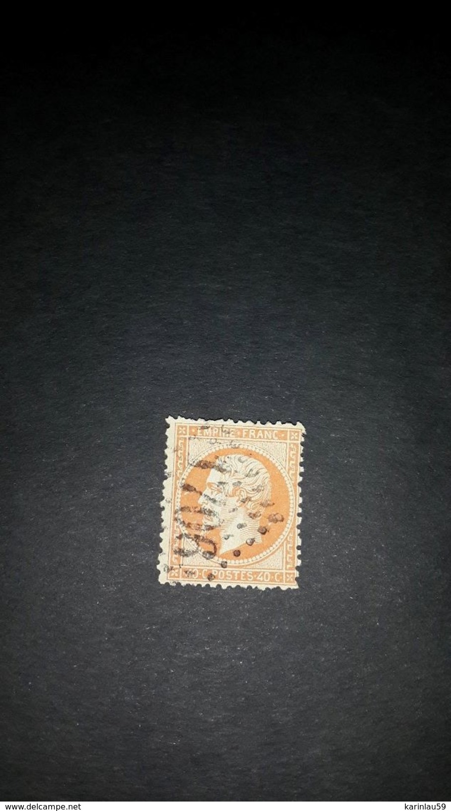 France Oblitéré, N°23, 40c Orange Napoléon III, Empire Franc, Dentelé, 1862 - 1862 Napoleon III