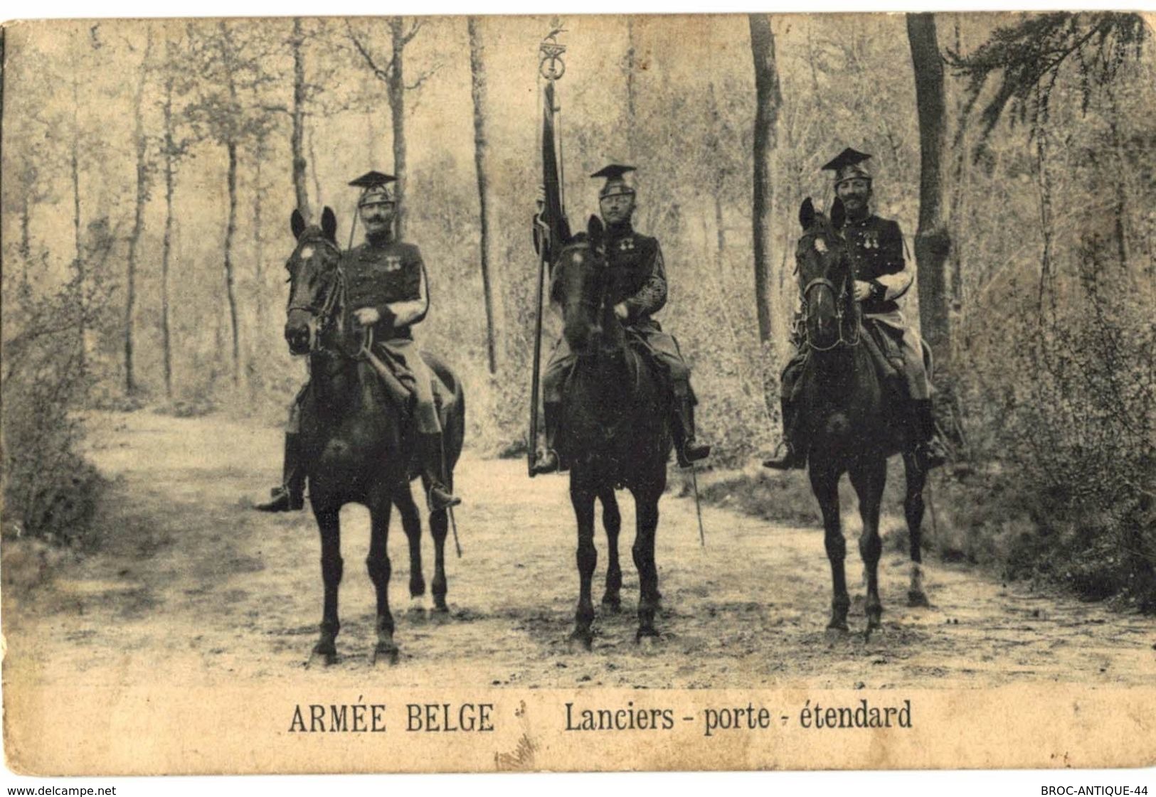 CPA N°7394 - ARMEE BELGE - LANCIERS PORTE ETENDARD - MILITARIA 14-18 - Autres & Non Classés