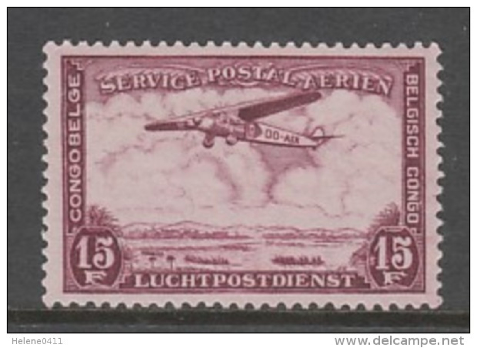 TIMBRE NEUF DU CONGO BELGE - AVION SURVOLANT LE CONGO N° Y&T PA 13 - Unused Stamps