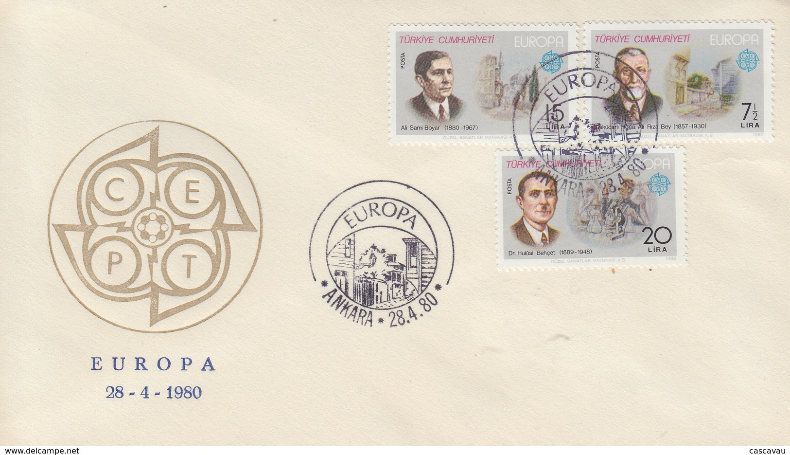 Enveloppe  FDC  1er  Jour   TURQUIE    EUROPA    1980 - 1980