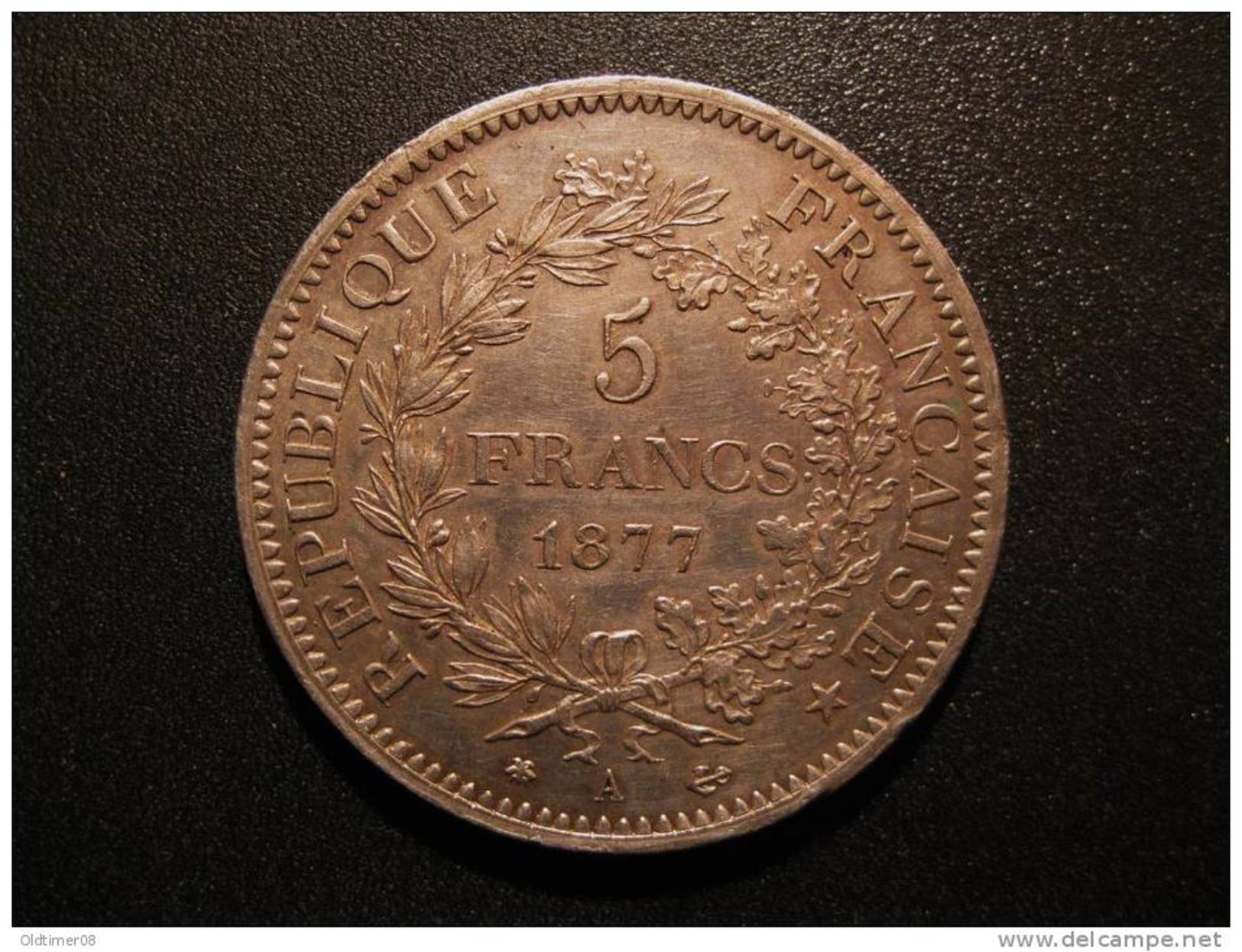 5 Francs Hercule 1877 A, Argent, SPL - Altri & Non Classificati