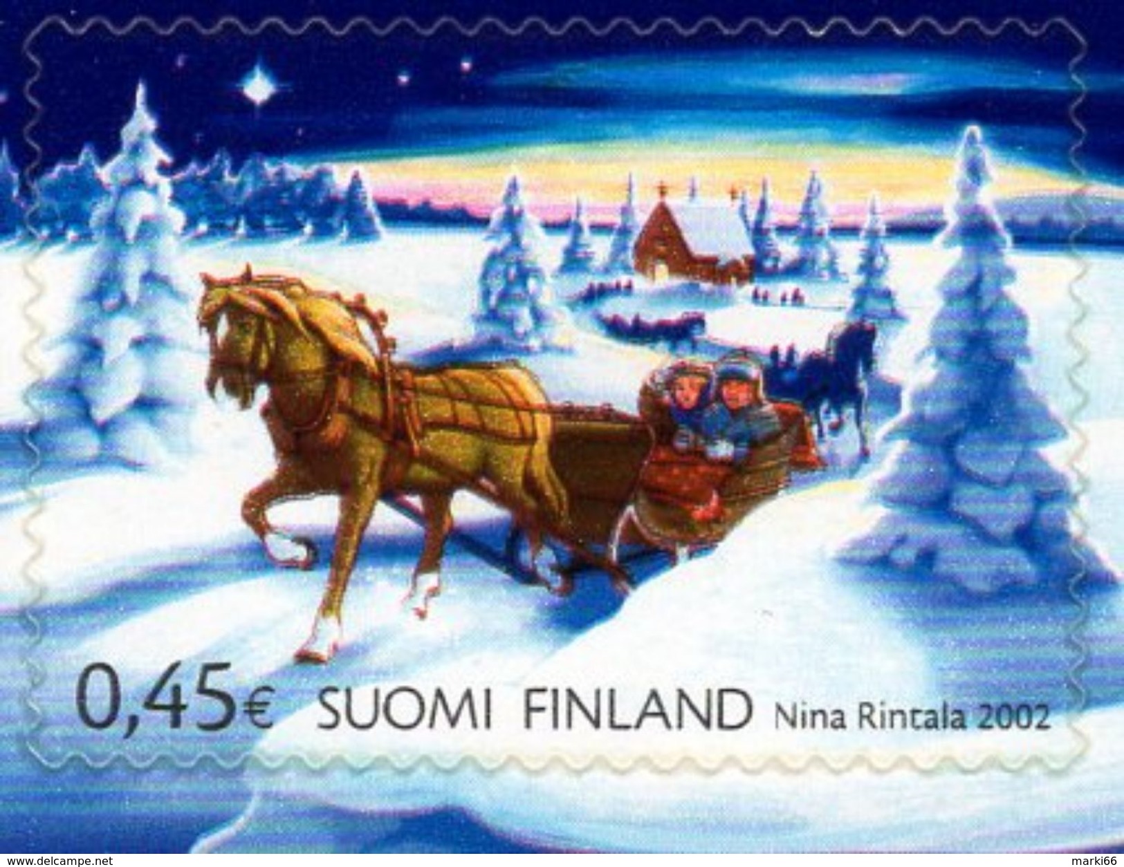 Finland - 2002 - Christmas - Snow Ride - Mint Self-adhesive Stamp - Neufs