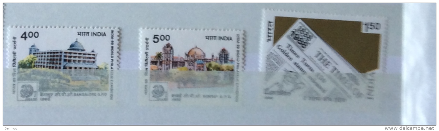 India 1988 Sg 1333-4, 1335,1336, 1337-8 SINGLES/SETS Mvlh - Unused Stamps