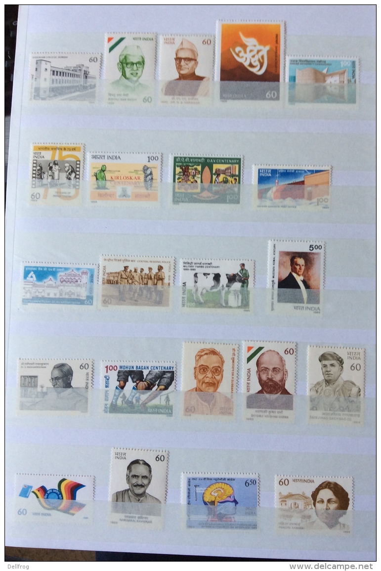 India 1989  -sg 1368 TO 1389 SINGLES MNH - Unused Stamps