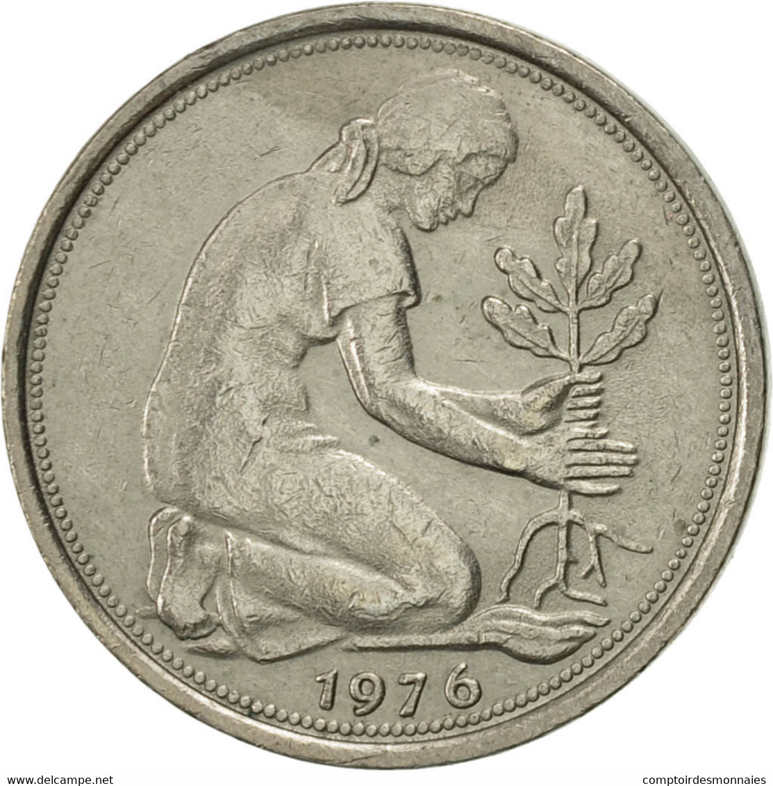 Monnaie, République Fédérale Allemande, 50 Pfennig, 1976, Stuttgart, TTB - 50 Pfennig