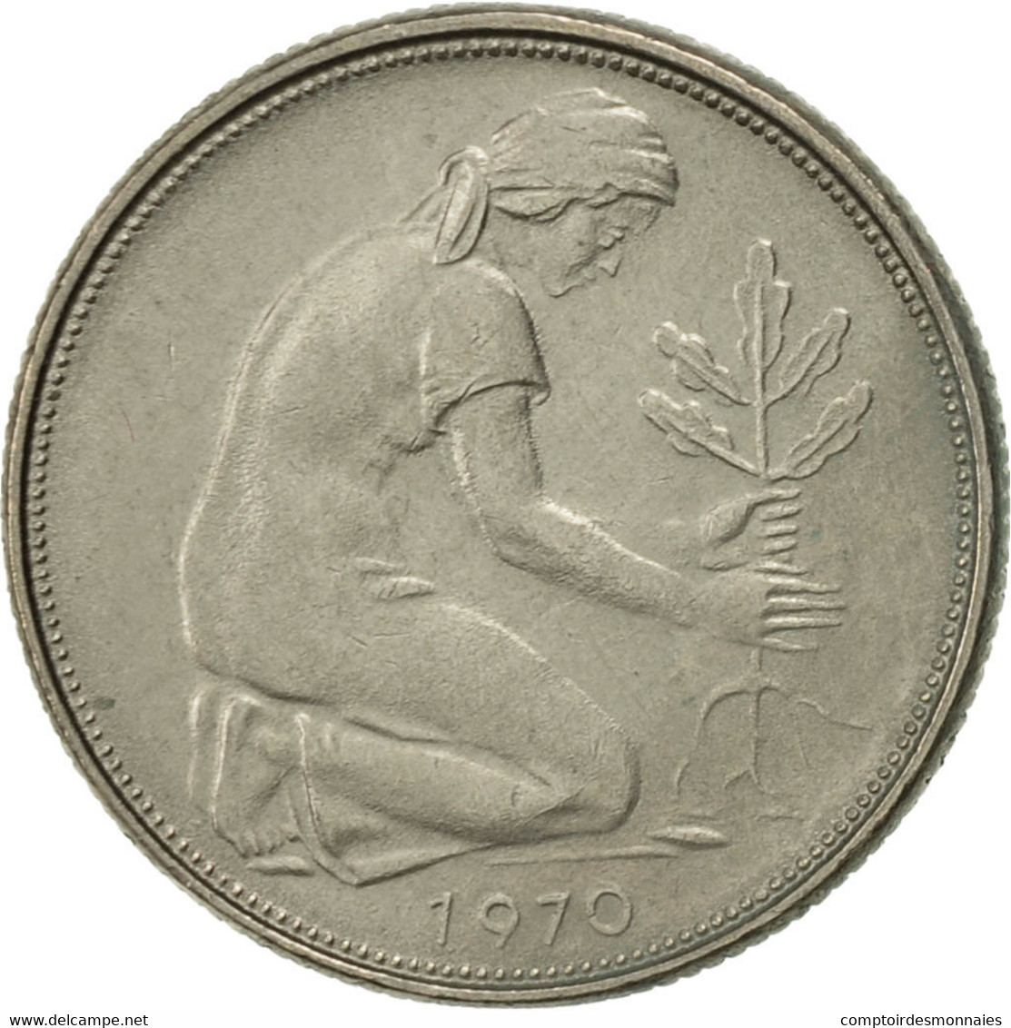 Monnaie, République Fédérale Allemande, 50 Pfennig, 1970, Stuttgart, SUP - 50 Pfennig