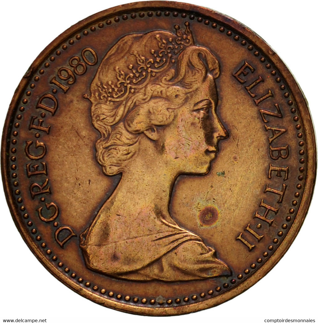 Monnaie, Grande-Bretagne, Elizabeth II, 1/2 New Penny, 1980, TTB, Bronze, KM:914 - 1/2 Penny & 1/2 New Penny