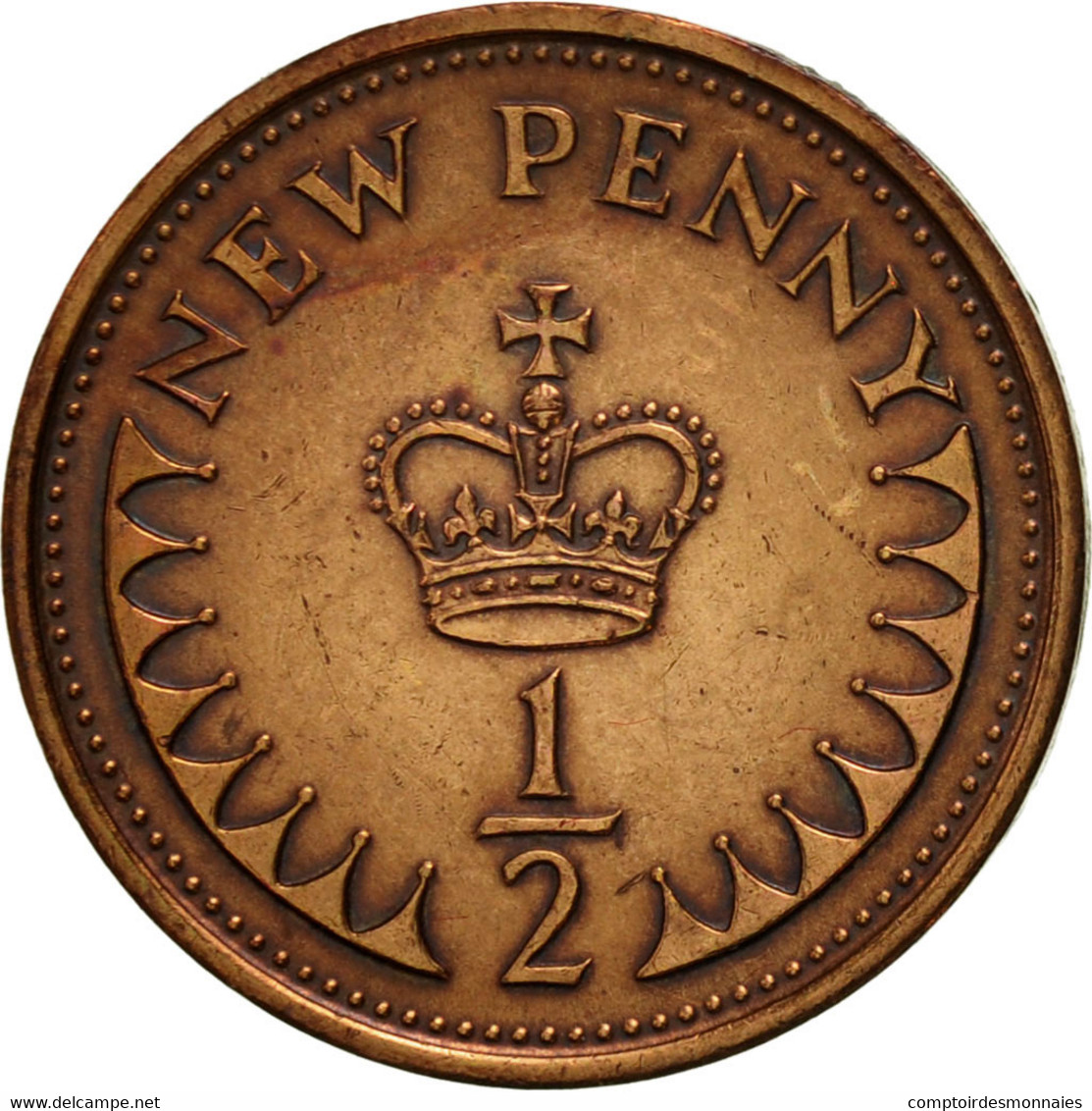 Monnaie, Grande-Bretagne, Elizabeth II, 1/2 New Penny, 1980, TTB, Bronze, KM:914 - 1/2 Penny & 1/2 New Penny