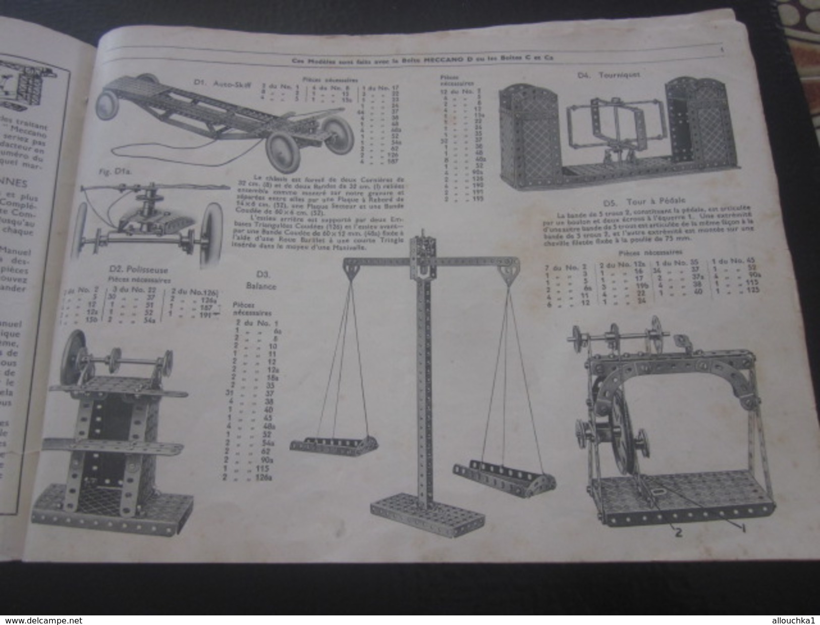 MECCANO-3 CATALOGUES Reliés USINES A BOBIGNY-1947-GRUE-LOCOMOTIVE-AVION HYDRAVION-CAMION-TRACTEUR-SULKY-MANEGE-TANK-Jeux