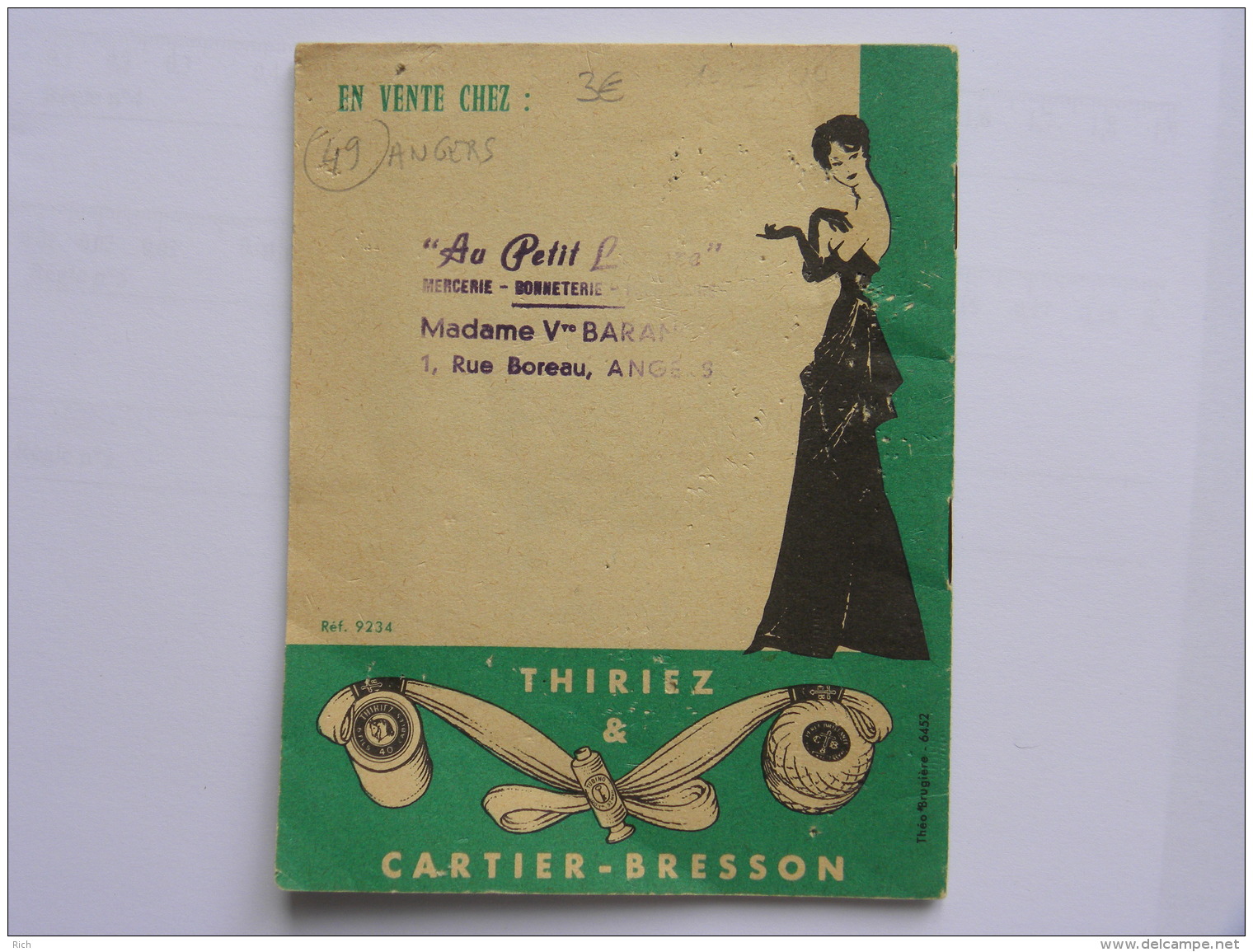 Petit Album Illustré - Ouvrages De Dames Thiriez Cartier Bresson - Points De Couture Et Broderie - Angers Rue Boreau - Autres & Non Classés