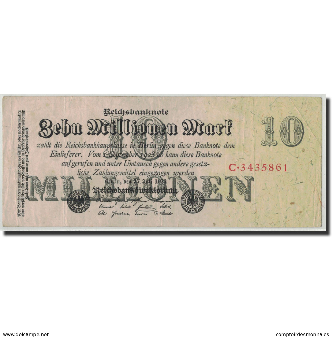 Billet, Allemagne, 10 Millionen Mark, 1923, 1923-07-25, KM:96, TB - 10 Mio. Mark